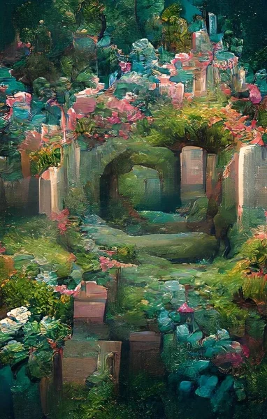Art Color Beautiful Garden Background — 图库照片