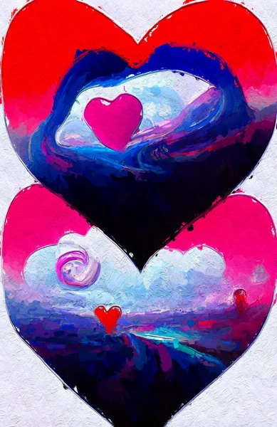 Art Color Heart Shape Background — Photo