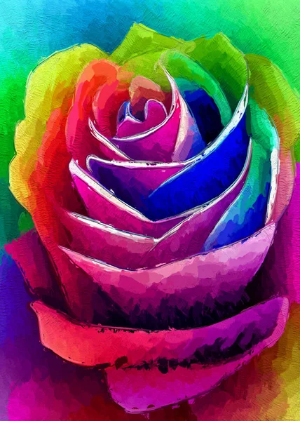 Watercolor Painting Beautiful Rose — Stok fotoğraf