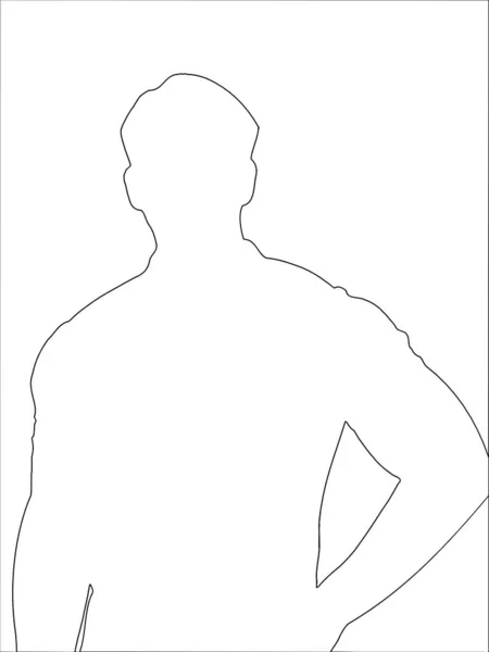 Silhouette Homme Sur Fond Blanc — Photo