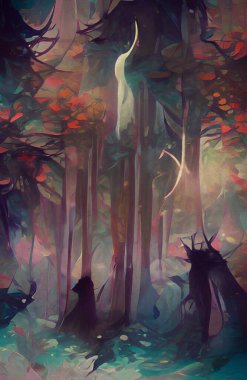 art color of dark forest 