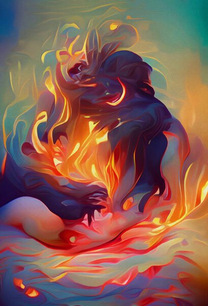 Art color of monster fire background