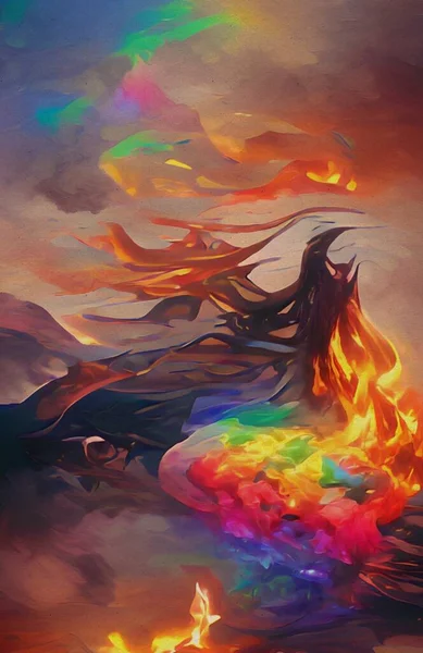 Art Color Coloring Fire Background — 图库照片