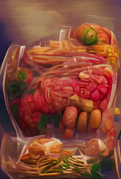 art color of food from human body