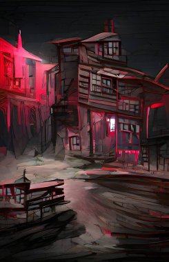 art color of evil town