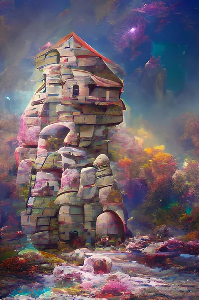 Art Color Stone Building Background — Stock Fotó