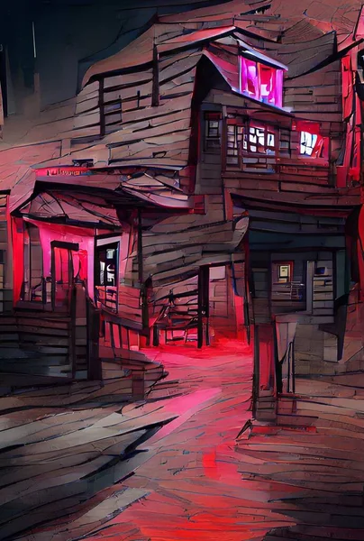 Art Color Red Town Background — ストック写真