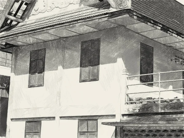 Stare Drewniane Okno Dachem — Zdjęcie stockowe