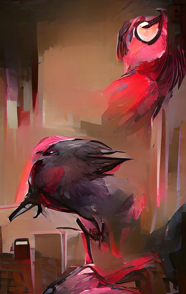 Abstrakcyjne Tło Pięknym Ptakiem — Zdjęcie stockowe