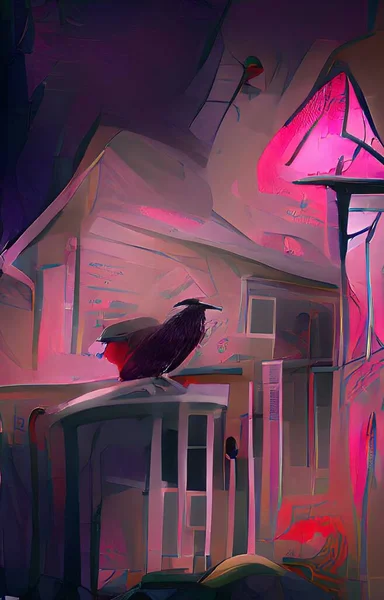 Black Bird Home — ストック写真