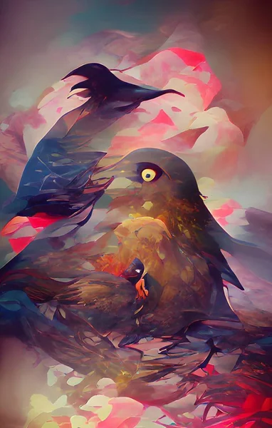 art color of abstract bird background