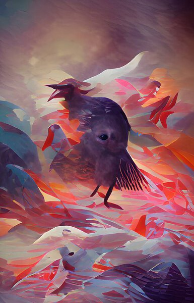 Abstract background with birds and bird