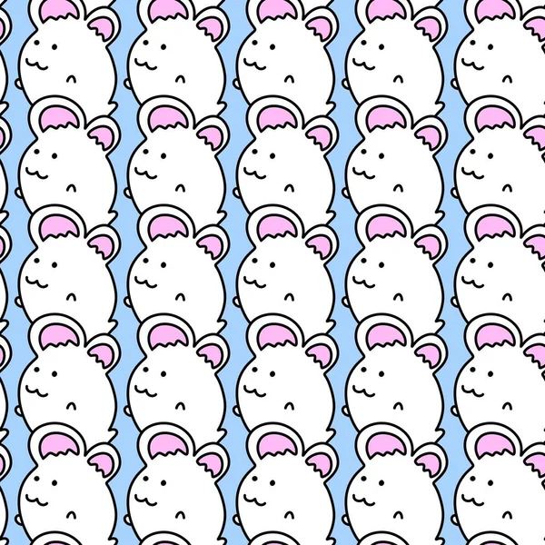 seamless pattern of cute rat cartoon