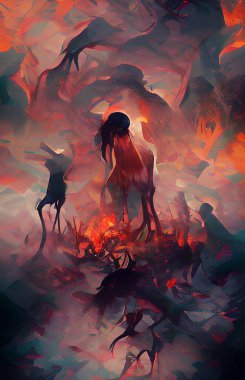 art color of monster in the hell