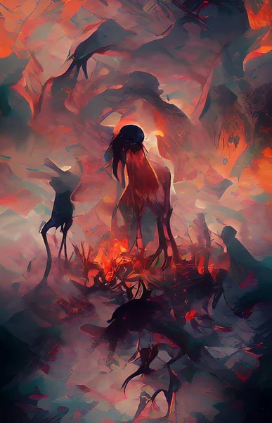 art color of monster in the hell