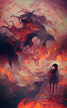 art color of monster in the hell