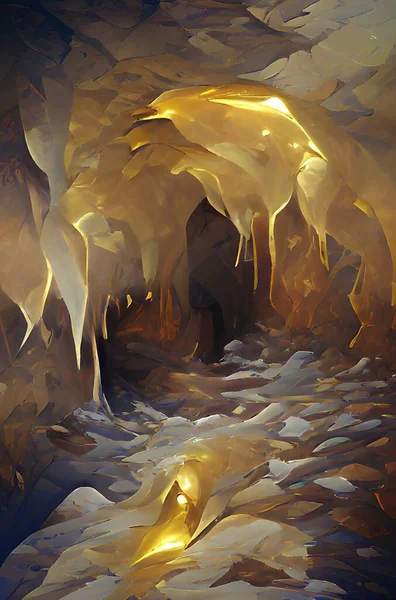 Art Color Gold Cave Background — ストック写真