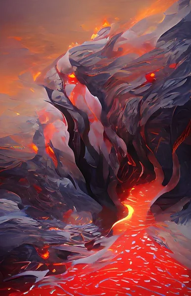 art color of volcano background