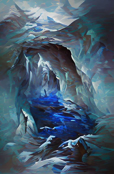 Art Color Ice Cave — 图库照片