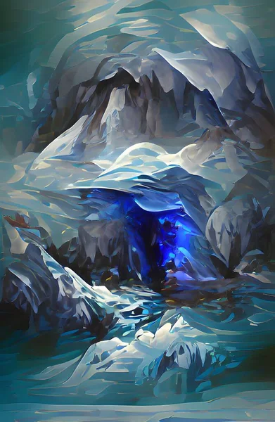 Art Color Ice Cave — Fotografia de Stock