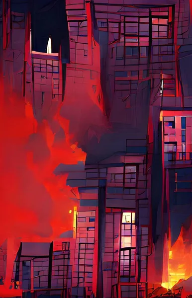 Illustration Building City Background — 图库照片