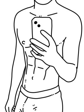 Siyah ve beyaz renkli yakışıklı adam çizgi filmi.