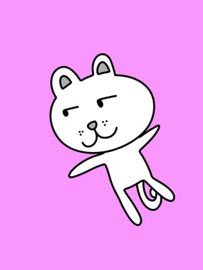 cute bear cartoon on purple background