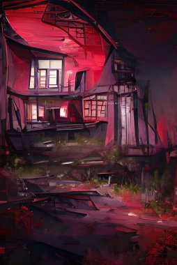 Akşamları en kirli şehirlerin başkentinin manzarası.