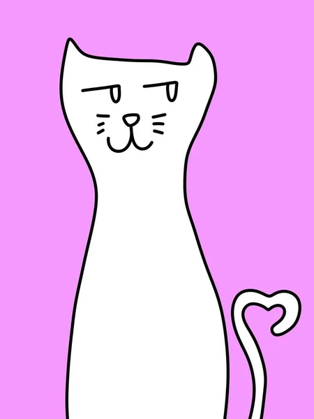Drawing Cute Cat — Fotografia de Stock