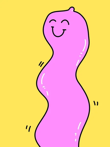 Cute Condom Cartoon Yellow Background — Stock Fotó