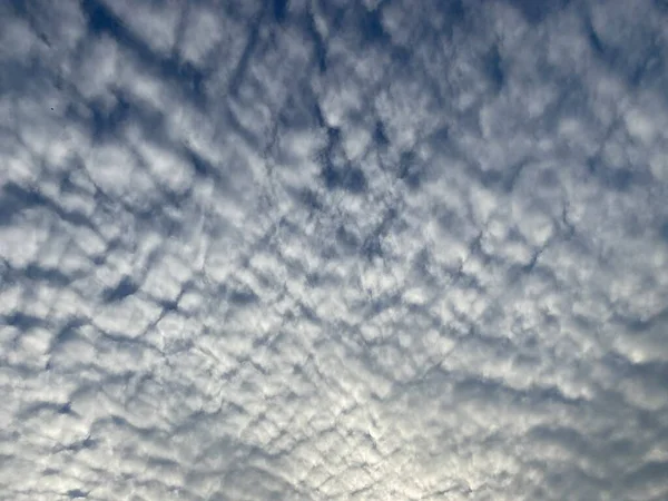 Beautiful White Cirrus Clouds Blue Sky — 스톡 사진