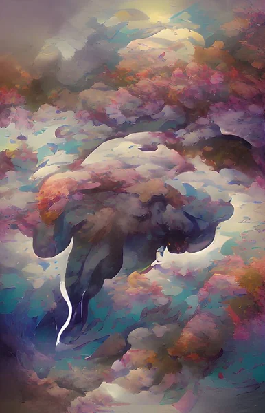 Art Color Beautiful Clouds Background — Stockfoto