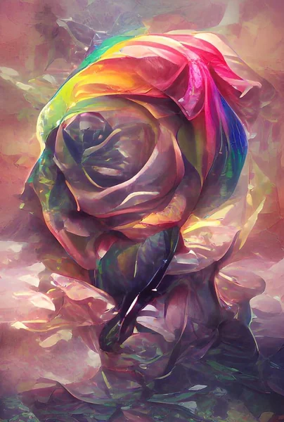Art Color Rainbow Rose Background — Photo