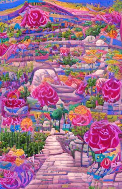 art color of beautiful flower garden background