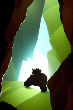 art color of monster in the cave