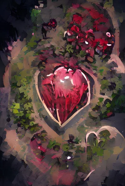Art Color Heart Garden Background — Zdjęcie stockowe