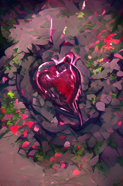Art Color Heart Garden Background — Photo