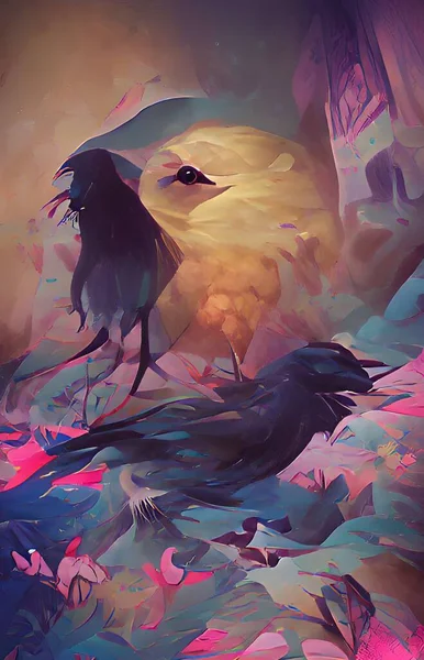 Цвет Фона Тёмной Птицы — стоковое фото