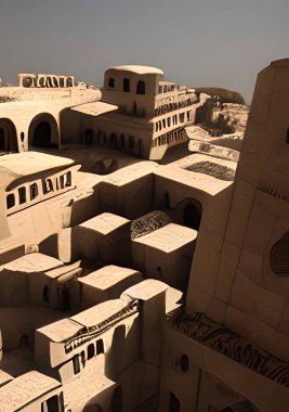 the beautiful architecture of the city of the old town of the ancient mosque in the background