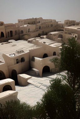 the beautiful architecture of the city of the old town of the ancient mosque in the background