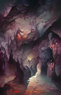 art color of dark cave background