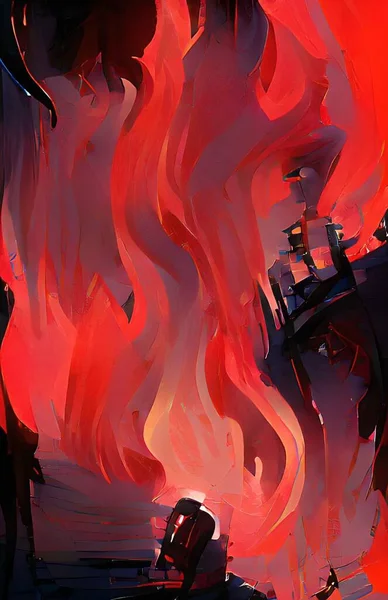 art color of red fire burning home background