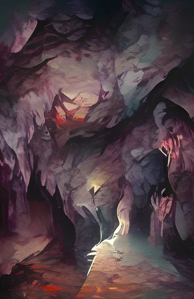 Art Color Dark Cave Background — 스톡 사진