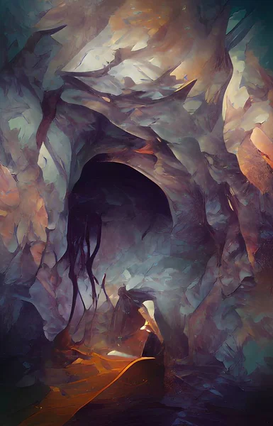 Art Color Dark Cave Background — 스톡 사진