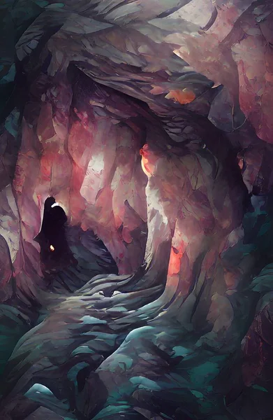 Художній Колір Тла Темної Печери — стокове фото