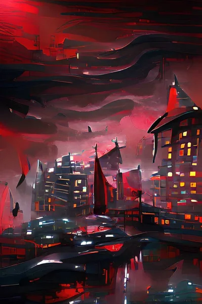 Illustration City Background — ストック写真