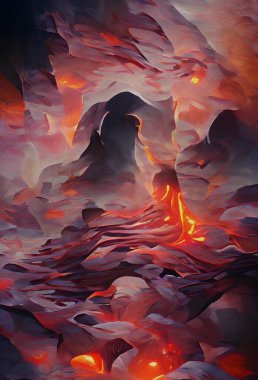 art color of fire cave background