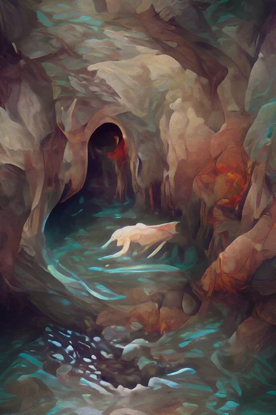 Art Color Water Stone Cave — Zdjęcie stockowe