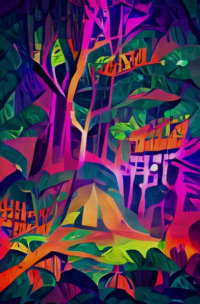 Sztuka Kolor Tła Lasu — Zdjęcie stockowe