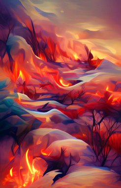 Bir yangın ile soyut arkaplan